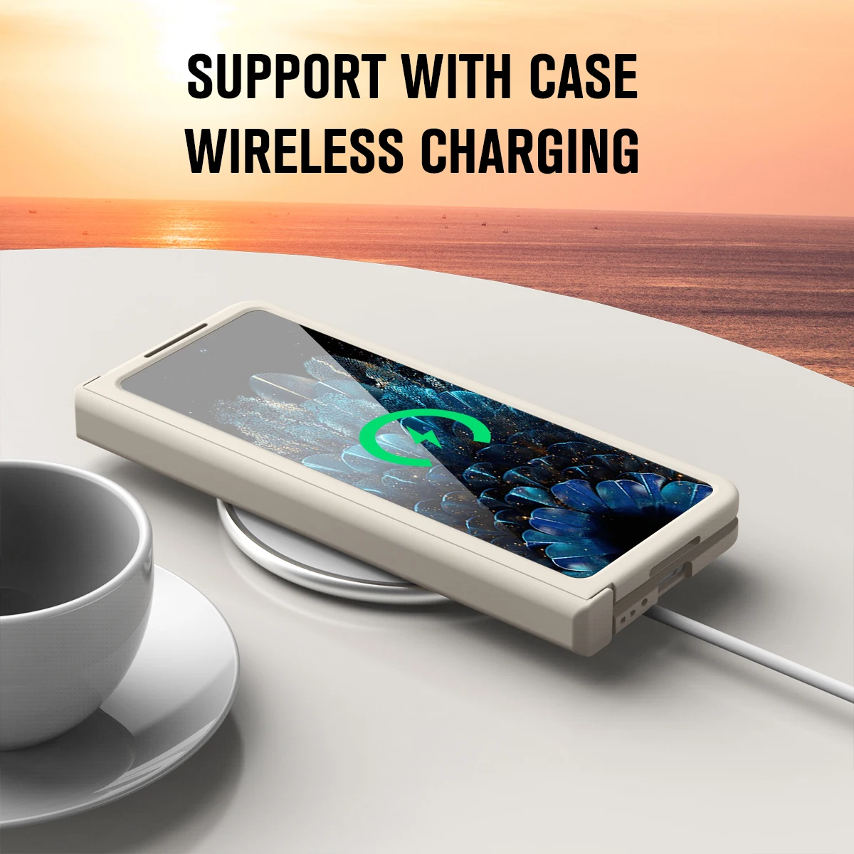 Luxury Solid Color Folding Phone Case For OPPO Find N The hard PC Cover Comes With a Screen Protector