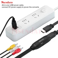 1080P HDMI to RCA AV Cable Converter Adapter RCA AV to HDMI Cable Converter adapter Support NTSC PAL SECAM CVSB AV Scaler Cable - Image 6