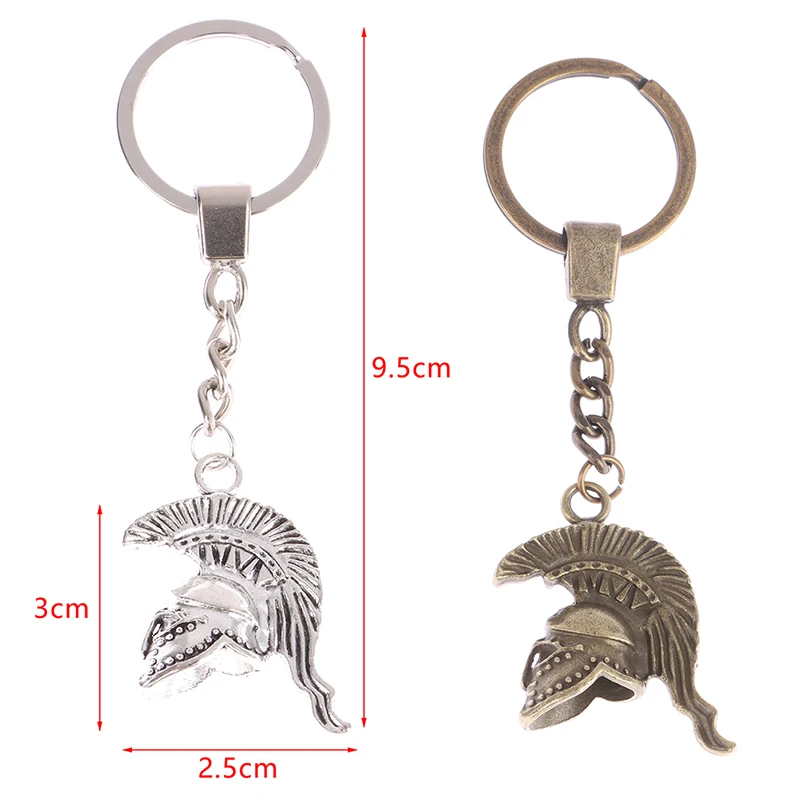 Spartan Krieger Helm Keychain Metall 3D Retro Römischen Soldat Helm Schlüssel Ringe Schlüssel Kette Mode Schmuck Party Geschenk – Detail 1
