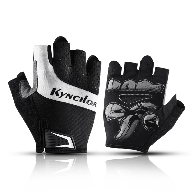 

Autumn Summer Half Finger Cycling Gloves Men Thicken Palm Pads Shockproof Wear Resistant Nonslip MTB Motorbike Riding Gloves