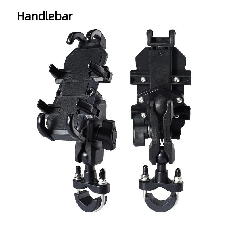 Aluminum Handlebar Phone Holder with Shock Absorber for Bikes and Motorcycles