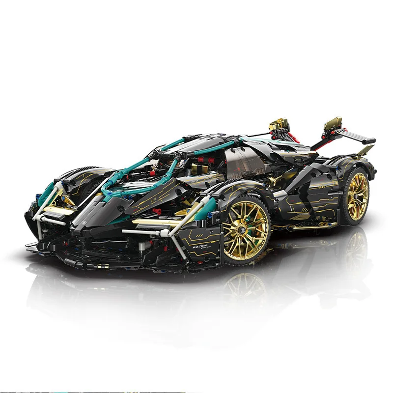 2472 шт. технический Супер спортивный гоночный автомобиль Lambo V12, строительные блоки, самурайский черный концепт, модель автомобиля, кирпичи, игрушки для детей, подарок