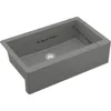Grey kitchen sink Farmhouse/Apron-Front Quartz Composite 34 in. Single Bowl Kitchen Sink in Grey 3