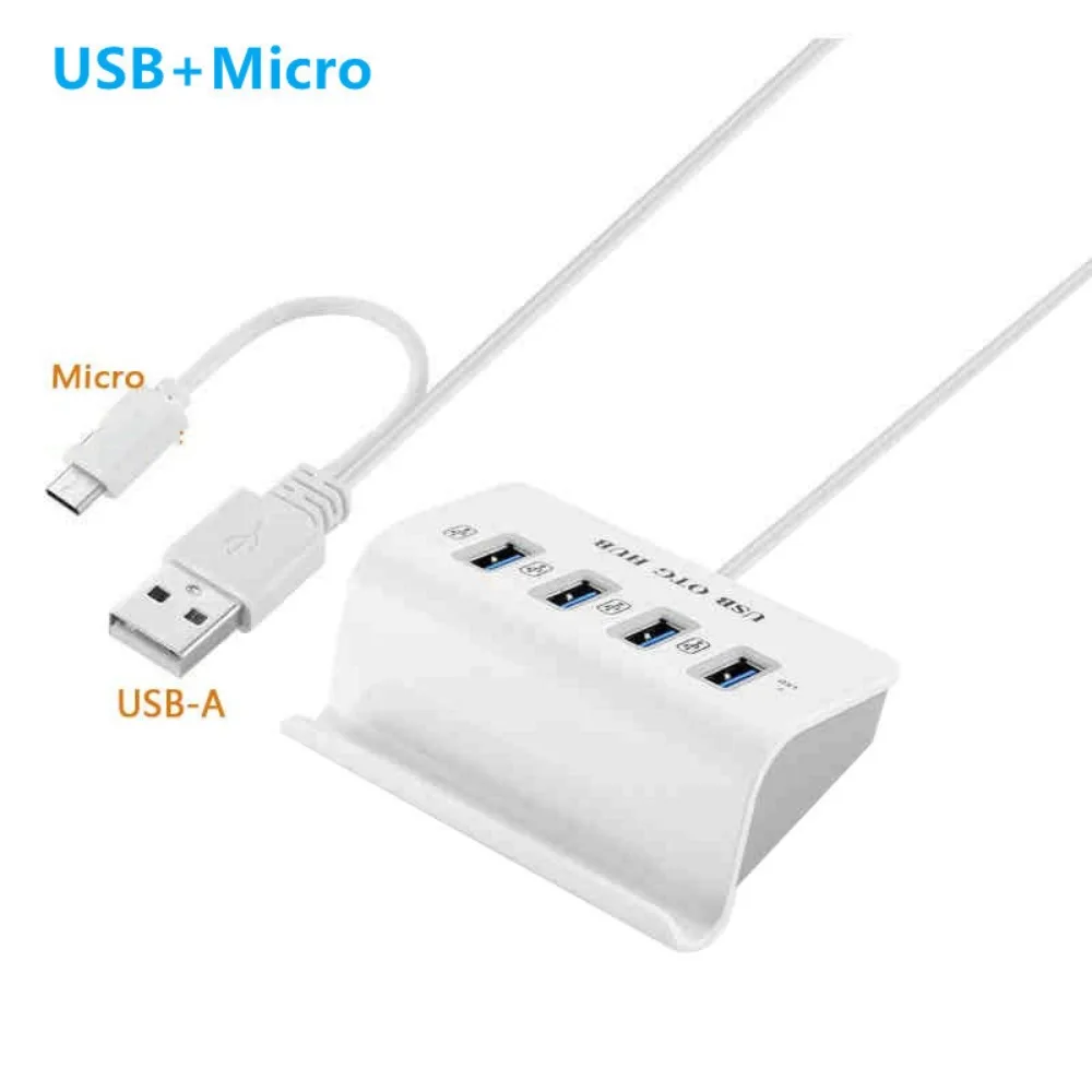 Docking Station Hub Usb Otg Hub Otg Usb2.0 4 Hub Docking Station Usb Tipo C Micro 4 In 1 Hub Supporto Dock Per Cellulare/Pc