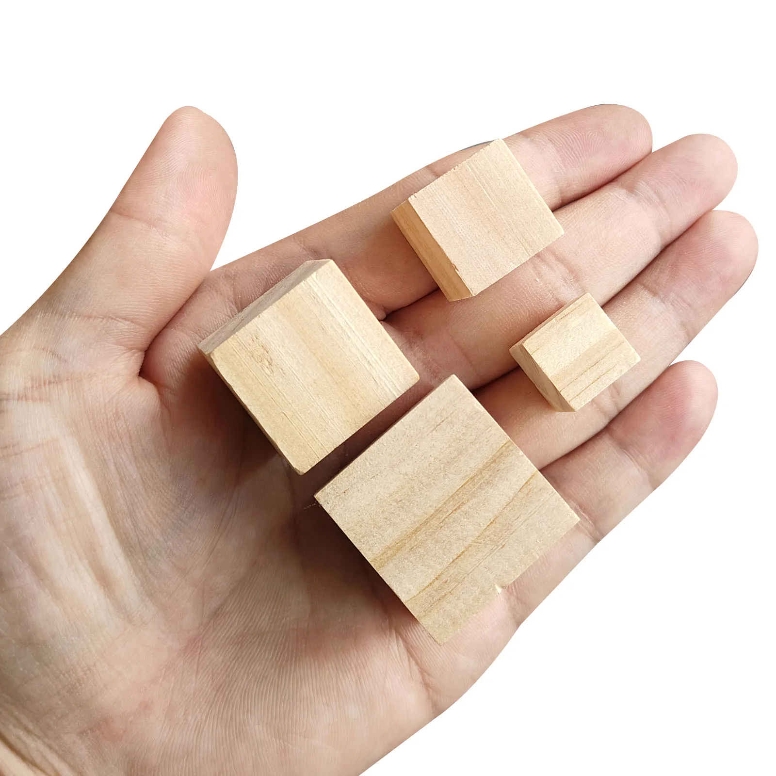 50/100/200pcs 공예 나무 큐브 광장 DIY 프로젝트에 대 한 자연 단단한 나무 공예 블록 장식에 대 한 퍼즐 편지 우표