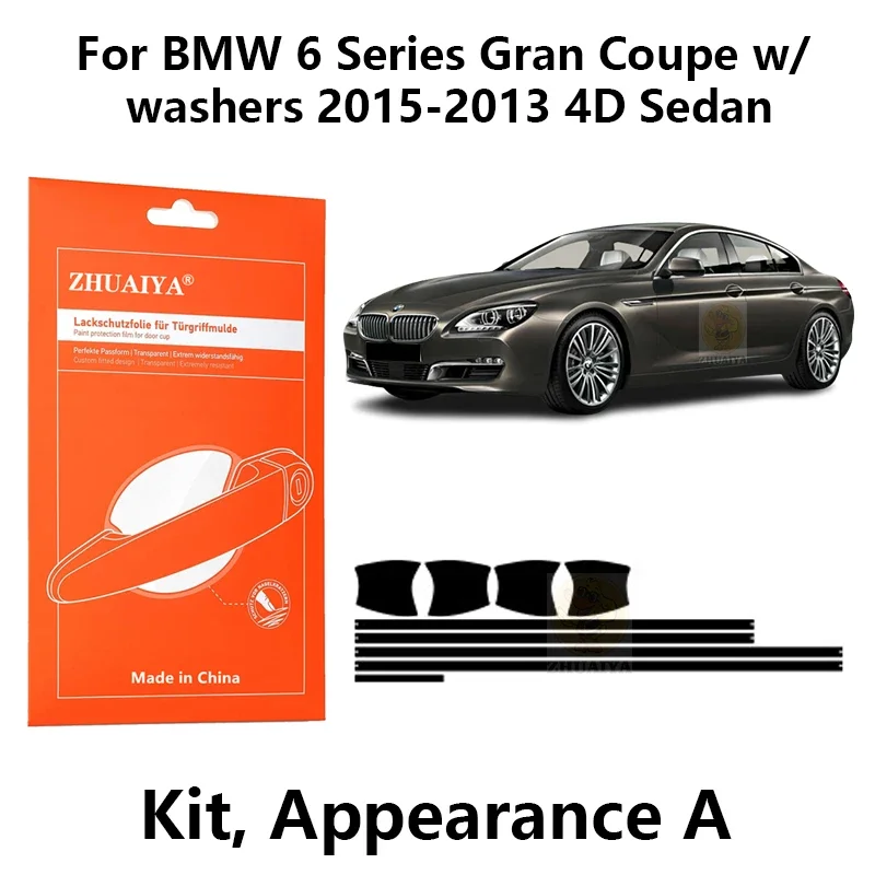 

Защитная пленка ZHUAIYA для красок дверной ручки, ТПУ PPF для BMW 6 серии Gran Coupe с шайбами 2015-2013 4D Седан