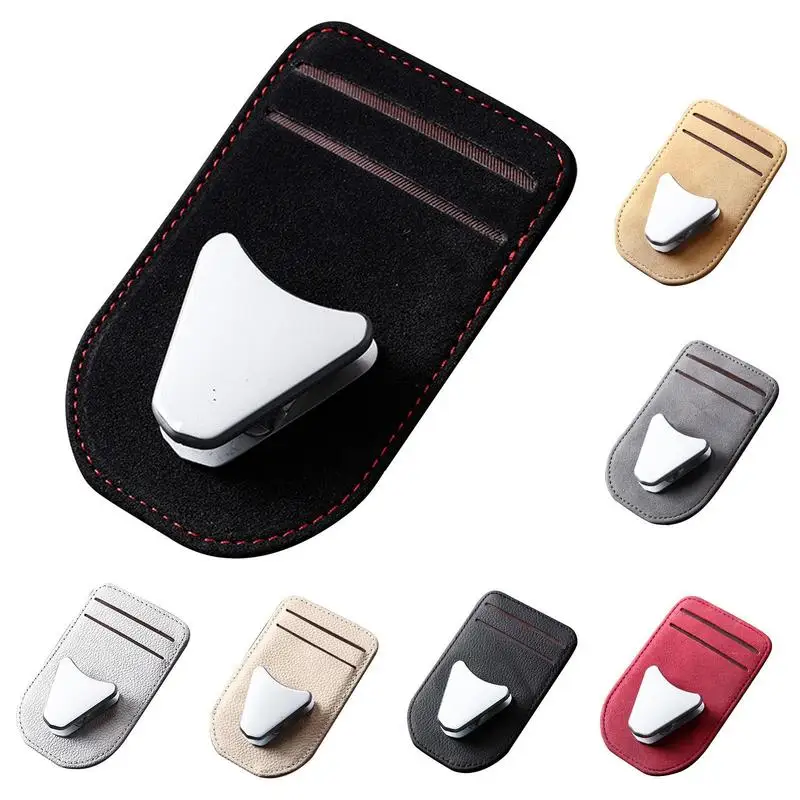 

Sunglass Clip For Car Visor Eyeglasses Hanger Ticket Clip PU Leather Visor Sunglasses Holder Clip Car Interior Glasses Mount