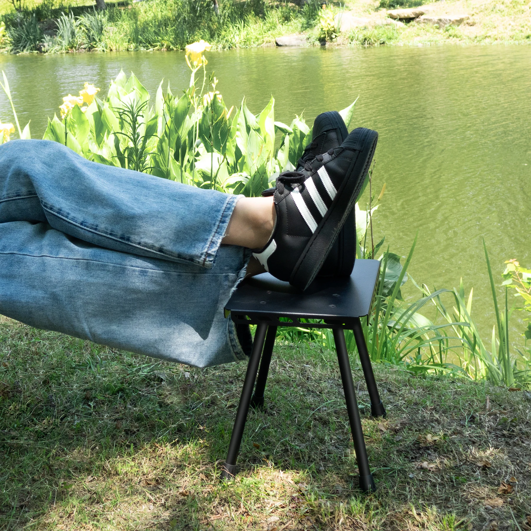 WESTTUNE Camping Portable Tactical Stool Multifunctional Aluminum Alloy Pony Stool Outdoor Folding Fishing Picnic Plate Stool 6