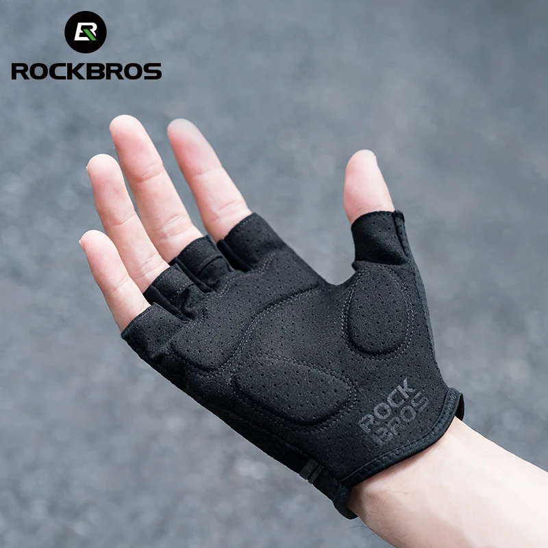 ROCKBROS Cycling Gloves Bike Shockproof Half Finger Gloves Breathable Anti-shock Bike Short Gloves Summer High Elasticity Gloves 4
