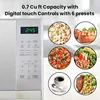 Compact countertop microwave, 0.7 cubic foot capacity, digital touch screen, one-touch button start, 6 preset cooking modes 3