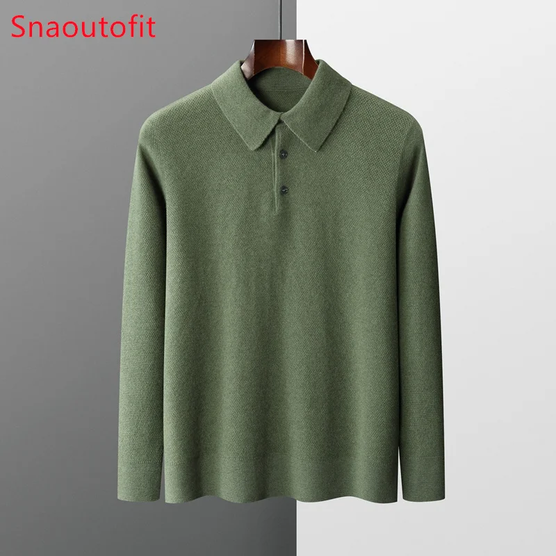 

Men's POLO Neck,Cashmere Sweater Men,Loose Large Size Knitted Sweater,Business Casual Pullover Top,Spring and Autumn Hot Item
