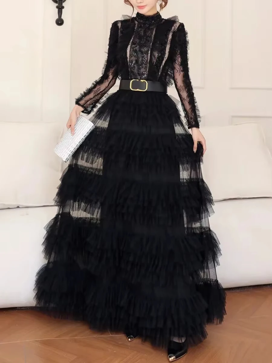 chinese dress ladies Lace High Low Overdress  DraculaClothing