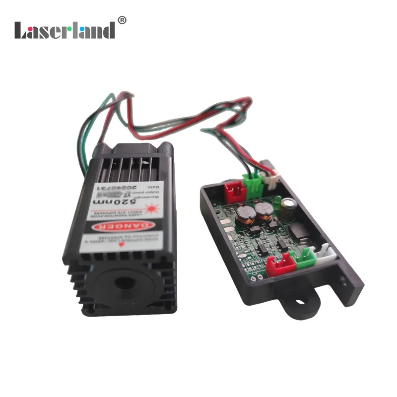 520nm 100mW 녹색 빔 레이저 도트 모듈 다이오드 스테이지 롱 듀티 서클 12VDC TTL
