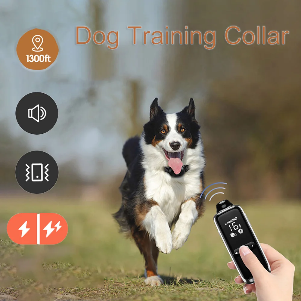 

1300ft Electronic Dog Collar Sound Vibration Static Stimulation Remote Dog Training Collar Receiver Transmitter for Various Dogs