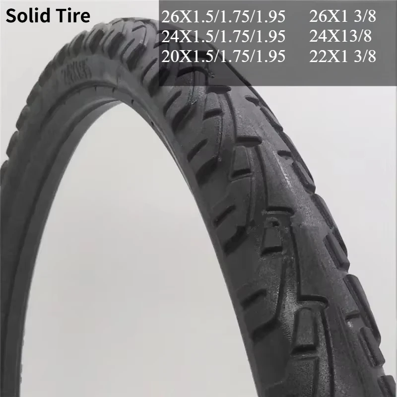 1pc Bicycle solid tire 20/24/26 inch x1.50/1.95/1 3/8 bicycle solid ...
