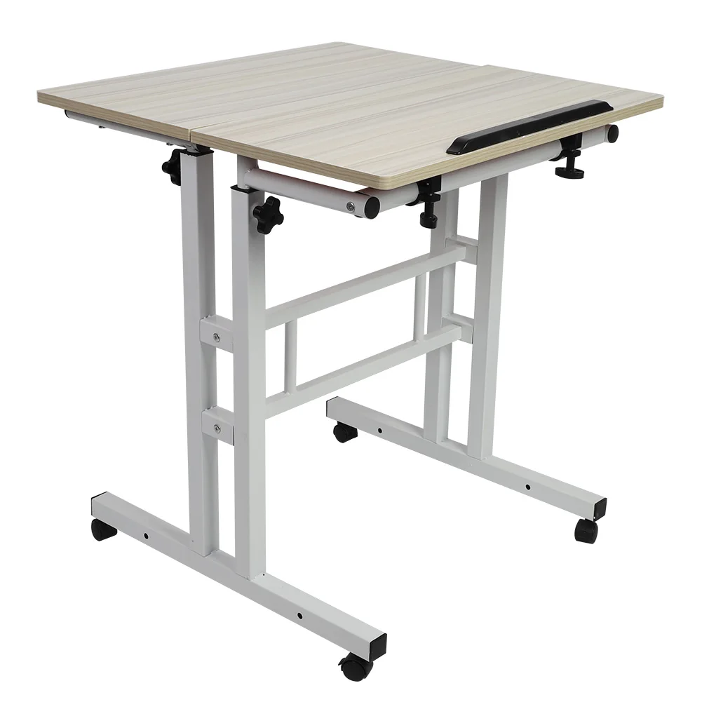 60cm Adjustable Height Stand Up Laptop Desk Computer Standing Desk with Rollers Stand Up Laptop Desk Laptop Computer Stand Desk 5