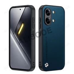 Luxurious Carbon Fiber Texture PU - Leather Protective Cover for POCO X7 (Dark Green)