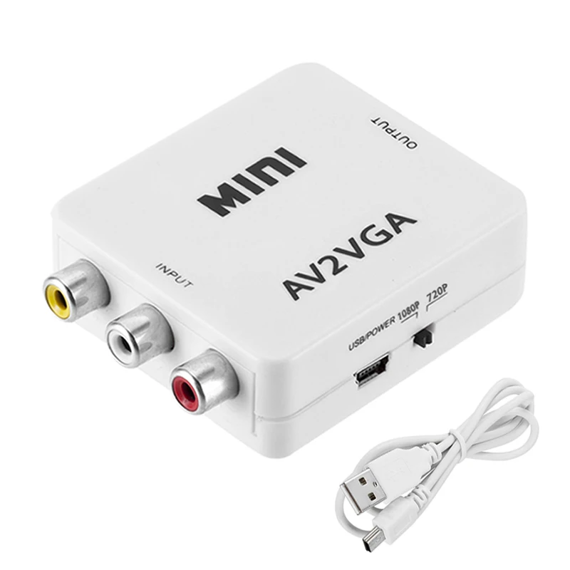 ̴ HD    ڽ, AV RCA CVBS to VGA  , 3.5mm -PC HDTV  , AV2VGA