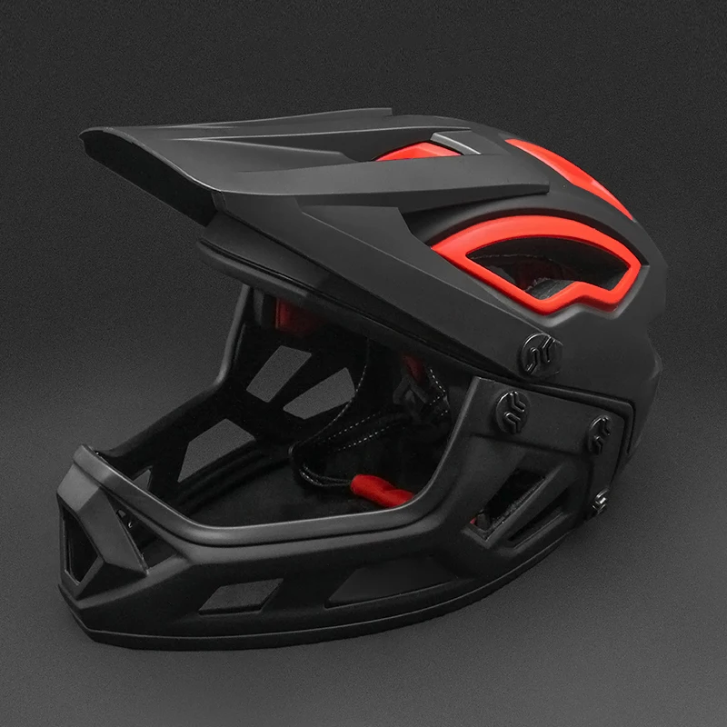 

MTB Cycling Helmet for Men and Women, Full Face, XC, Off-road Bike Helmet, Adult, DH Downhill Visor, Red Mountain Bicycle Helmet