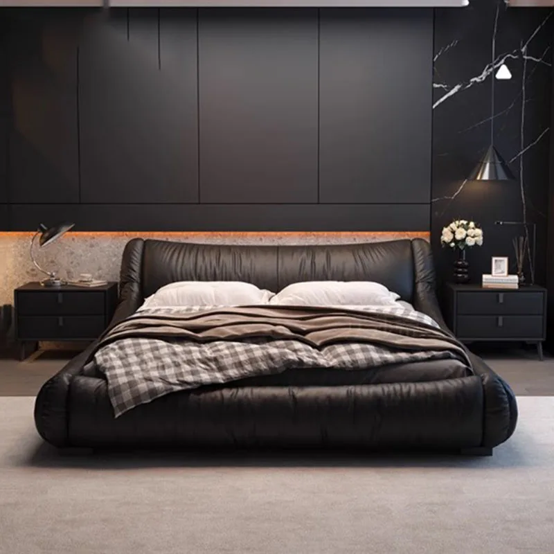 Designer Soft European Bed Bedroom Frame Modern Luxury European Style Bed Twin Double Letto Matrimoniale Nordic Furniture