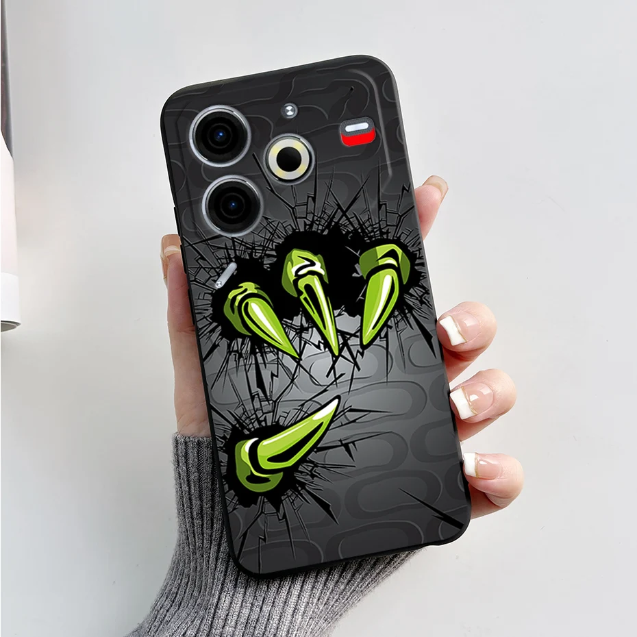 Luxury Marble Black Silicone Soft Phone Case - Elegant TPU Back Cover in 6.78