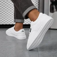 Hommes chaussures confortable décontracté pour femmes baskets en cuir blanc léger marche plat Sport de plein air course Tennis zapatillas 6