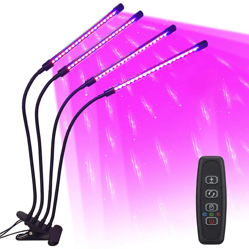 Indoor USB LED Plant Grow Light with Full Spectrum and Adjustable Timer - 10 Dimmable Levels for Hydroponic Garden or Greenhouse