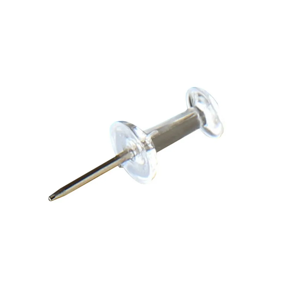 200pcs/box Transparent Clips Push Pins, Wall Boards Calendars Photos Plastic Thumbtacks Mail School Office Supplies Stationery