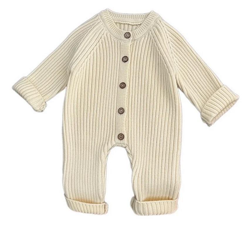 Solid Knit Cotton Baby Romper 6