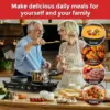 Plate, Techwood 1800W Double Infrared Ceramic Electric Stove for Cooking, Dual Control Cooktop Burners, Portable Anti-scald 4