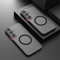 Skin Feel Matte Magnetic Phone Case for Samsung Galaxy S25 S23 S24 Ultra Plus A55 A35 A25 A15 A05 A05S A06 A16 5G Cover Hard PC 1