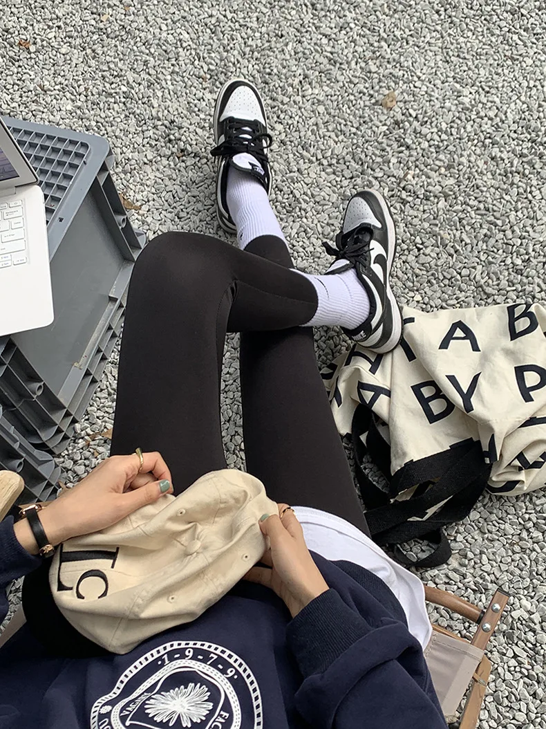 Calças de Tubarão Hanorange Preto Leggings Levantamento Feminino 2022 Primavera Fino Ajuste Elástico Hip 13 Computers & Electronics