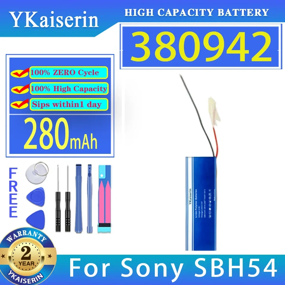

YKaiserin 280mAh Replacement Battery 380942 (2 line) For Sony SBH54 Digital Bateria