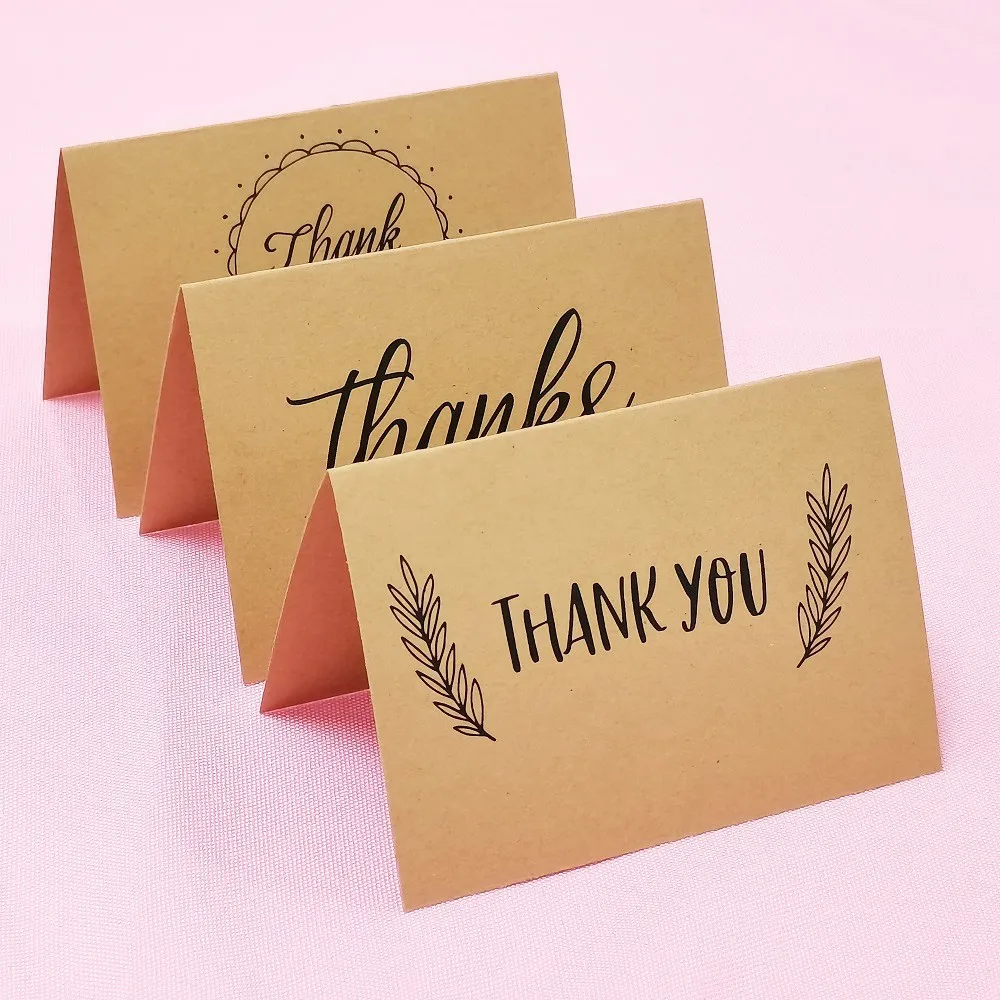 10Pcs pack kraft paper thank you card large 4x6'' for graduation baby shower wedding greeting cards business note cards
