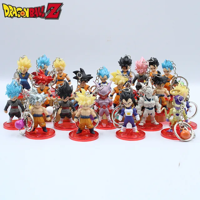 Desenho Anime Dragon Ball PVC Chaveiro Goku Saiyan Boneca Carro Chave  Pingente Bolsa Criativo Pequeno Presente Guindaste Acessórios Atacado