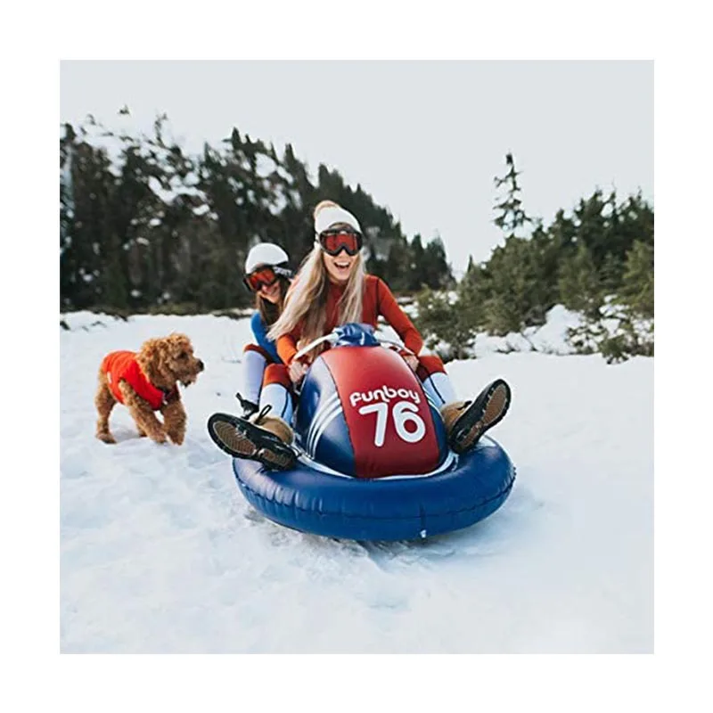 Winter Kids Downhill Snowboard Adult Winter Ski Sledge Toy Motorboat PVC Inflatable Snow Scooter