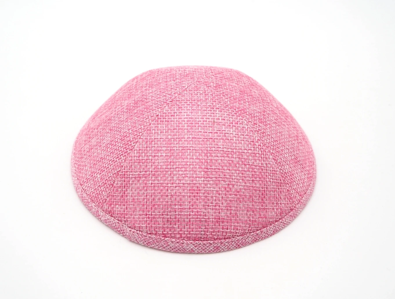 Kippahs En Toile De Jute Rose, Kippot, Avec Broderie Blanche, Pour