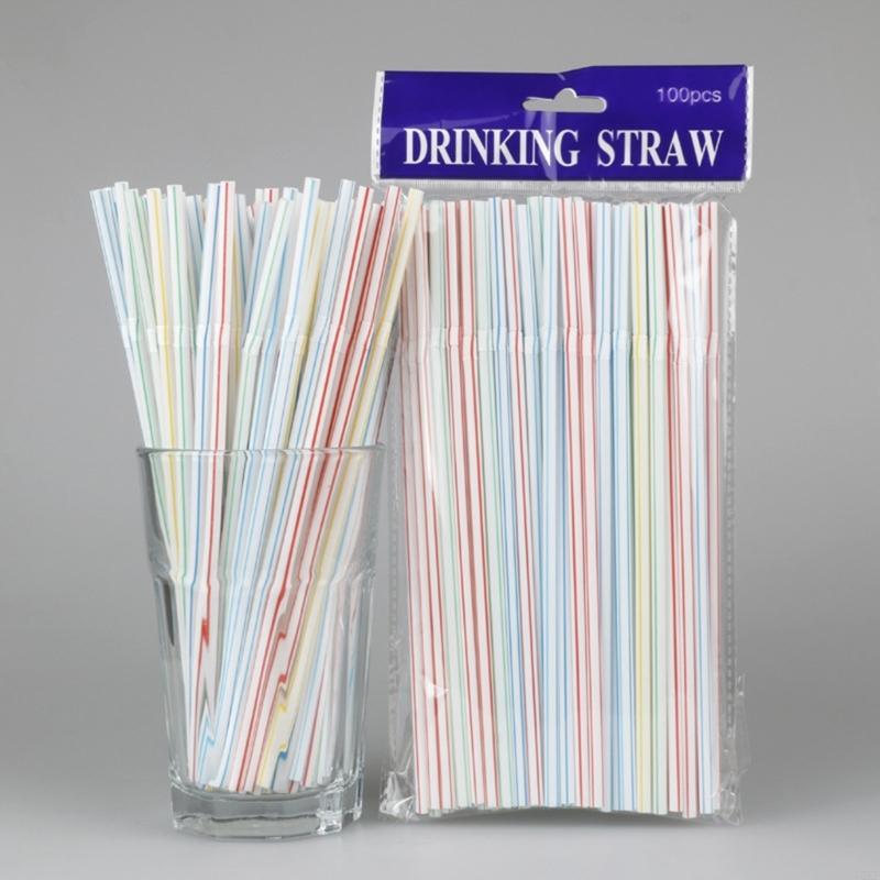 100Pcs Colorful Bendable Straw Drinking Kunststof Straw for Milk Tea Bar Party Rietjes Drinking Wedding Kitchen Beverage Straws