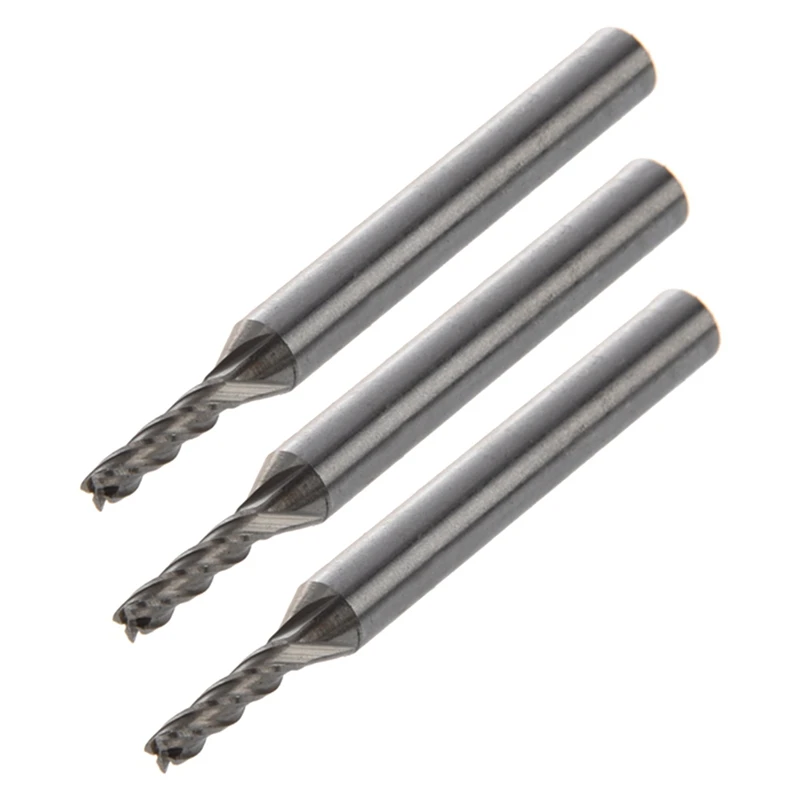 

3 Pcs 3Mm X 6Mm X 12Mm X 60Mm 4 Flutes HSS AL End Mill Milling Cutter Tool