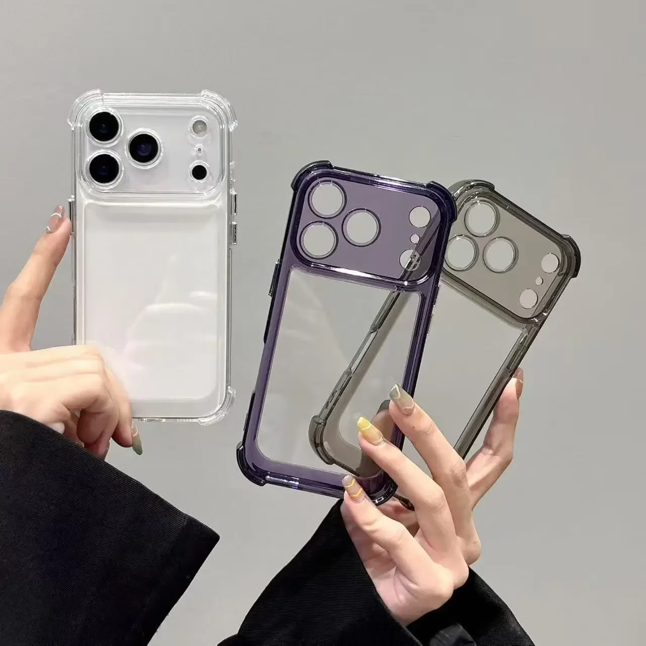 Deluxe Shockproof Transparent Phone Case with Clear Soft Bumper