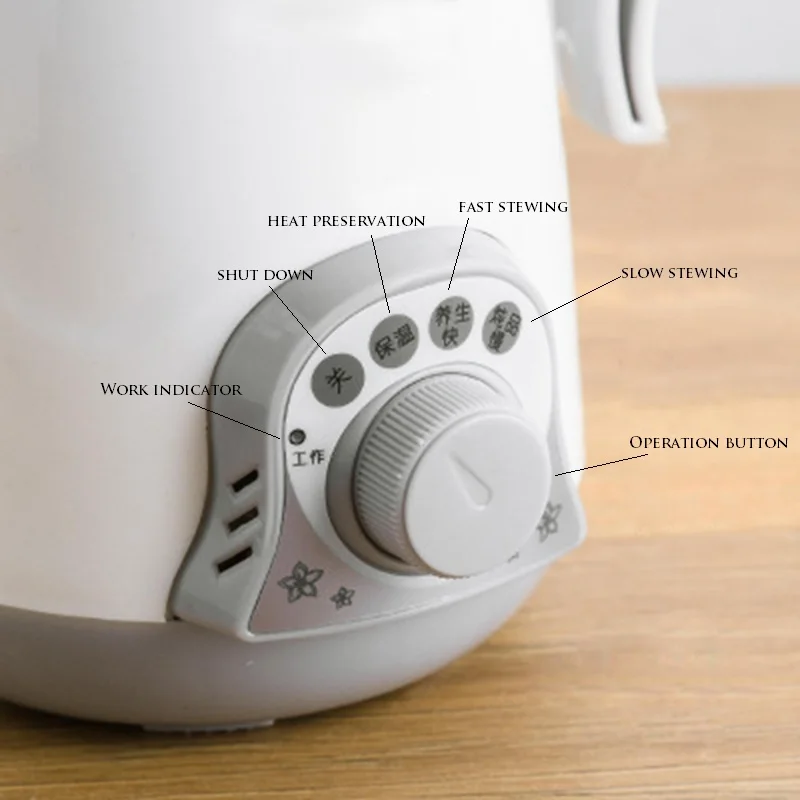 MINI Electric Slow Cooker Desktop ELectric Kettle Porridge Soup Stew Pot 0.4L Ceramic Tank Heating Cup Teapot 3 Gear Temperature