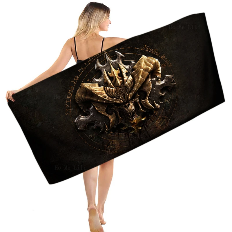 Demonic Logo Destruction Of God Evil Embossed Metal Switch Dark Style Quick Drying Towel By Ho Me Lili Fit For Fitness Yoga Use
