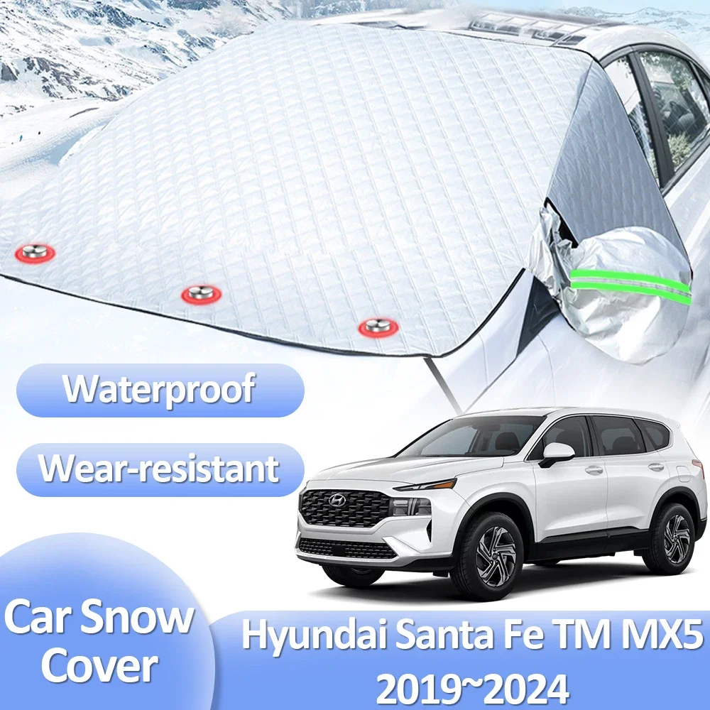 

Car Snow Covers for Hyundai Santa Fe TM MX5 Hybrid 2019~2024 Winter Windshield Ice Protecti Anti-Frost Exterior Auto Accessories