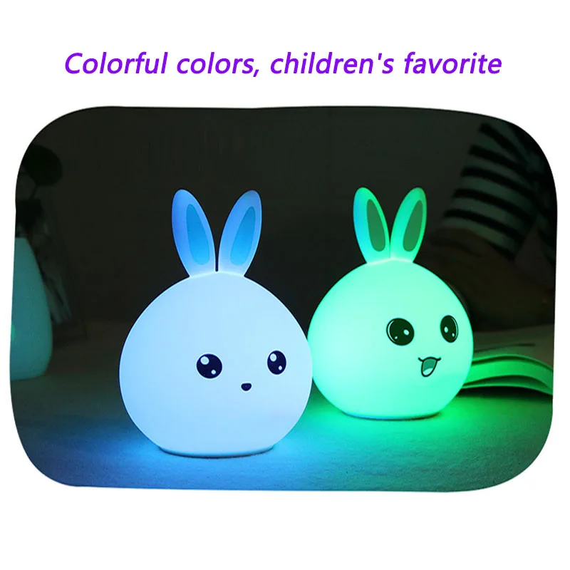 motion sensor night light Led Rabbit Night Light Touch Sensor Anime Lamp 7 Colors Silicone Light For Kids Gift Children's Bed moon night light