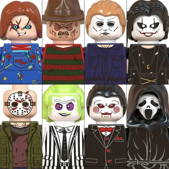 Halloween Horror Movie Series Pumpkin Building Blocks The Shining Silent Hill Bricks Jack Pyramid Head Action Figures Kids Toys 2