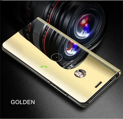 Elegant Smart Mirror Flip Case - Premium Protection for Yui-88 (Gold)