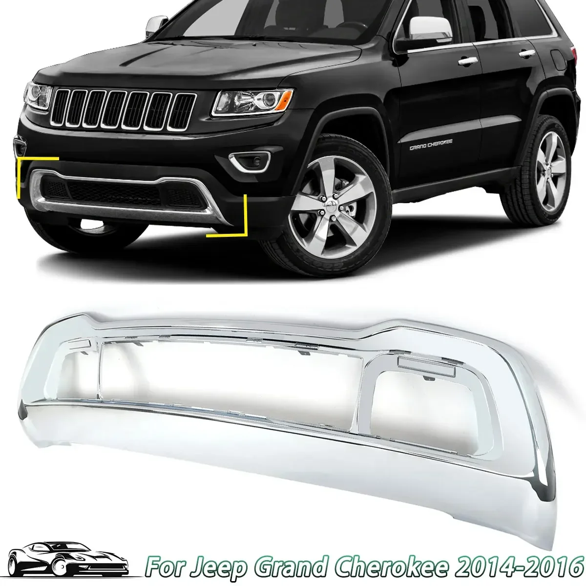 Per Il 2014-2016 Jeep Grand Cherokee Paraurti Anteriore Inferiore Griglia Cromata Cornice