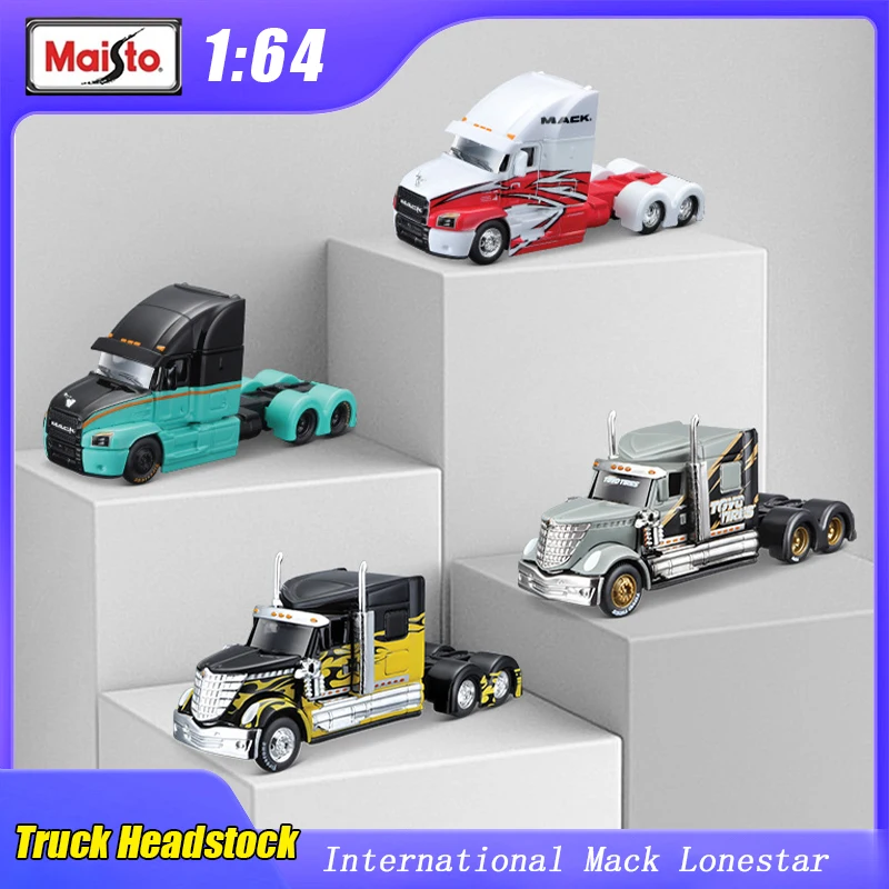 

1:64 международная модель Mack Lonestar, грузовик, головка автомобиля, литые под давлением, модель автомобиля из сплава, роскошные игрушки, модель автомобиля, украшение, подарок