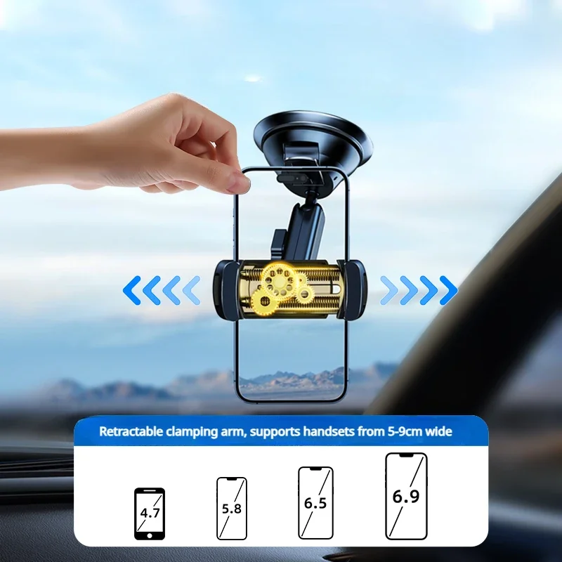 Eary Suction Cup Phone Mount Universal Phone Holders for Car Windshield/Dashboard/Window Fit for iPhone Samsung All Cellphone