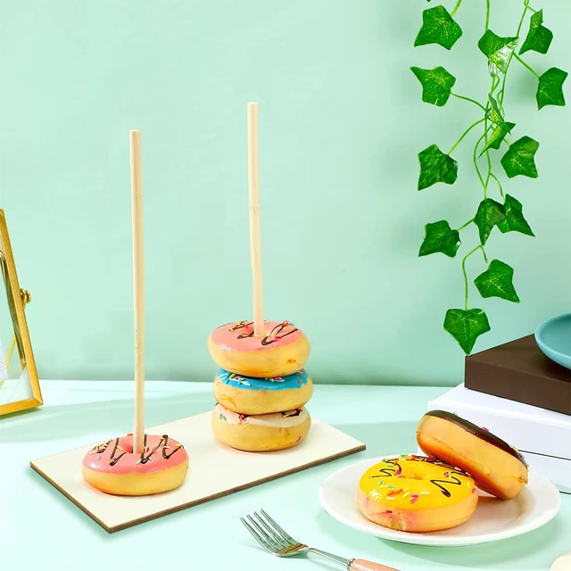 Porta Ciambelle In Legno - Espositore Per Feste Con Bastoncini, 30x40 Cm, Ideale Per Compleanni E Matrimoni - Foto 8